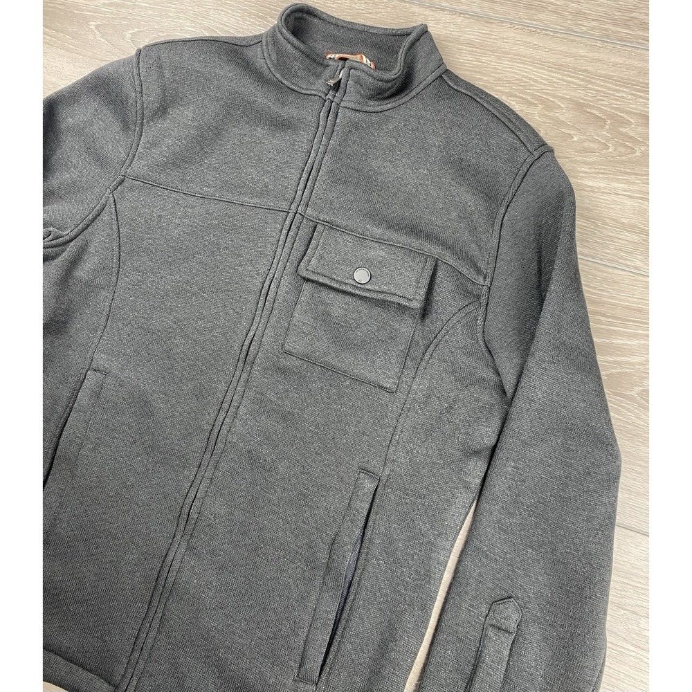 The Normal Brand Men's Full Zip Sweater Jacket Dark Grey Size Small